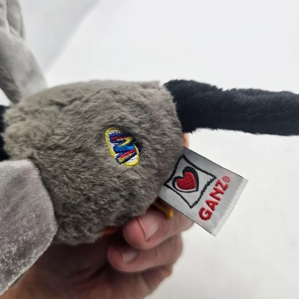 GANZ Webkinz Lil'Kinz Robin Bird Plush Stuffed Animal Toy Small Gray Orange